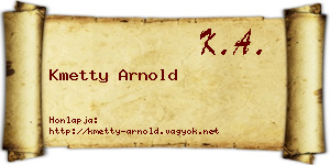 Kmetty Arnold névjegykártya